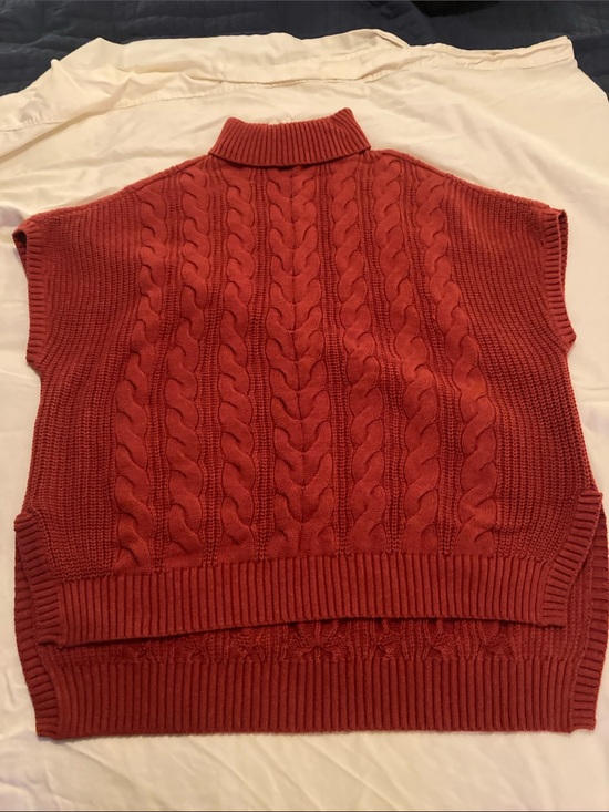 Pact Sweaters - Pact Cable Knit turtleneck Neck Sweater Rust 100% organic Cotton